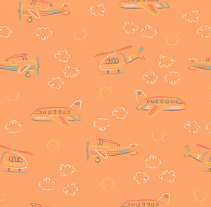 Helicopter Bamboo Pajama Set for Kids, Transportation Kids Clothing