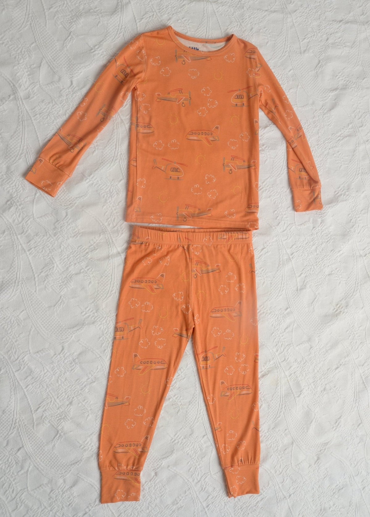 Helicopter Bamboo Pajama Set for Kids, Transportation Kids Clothing