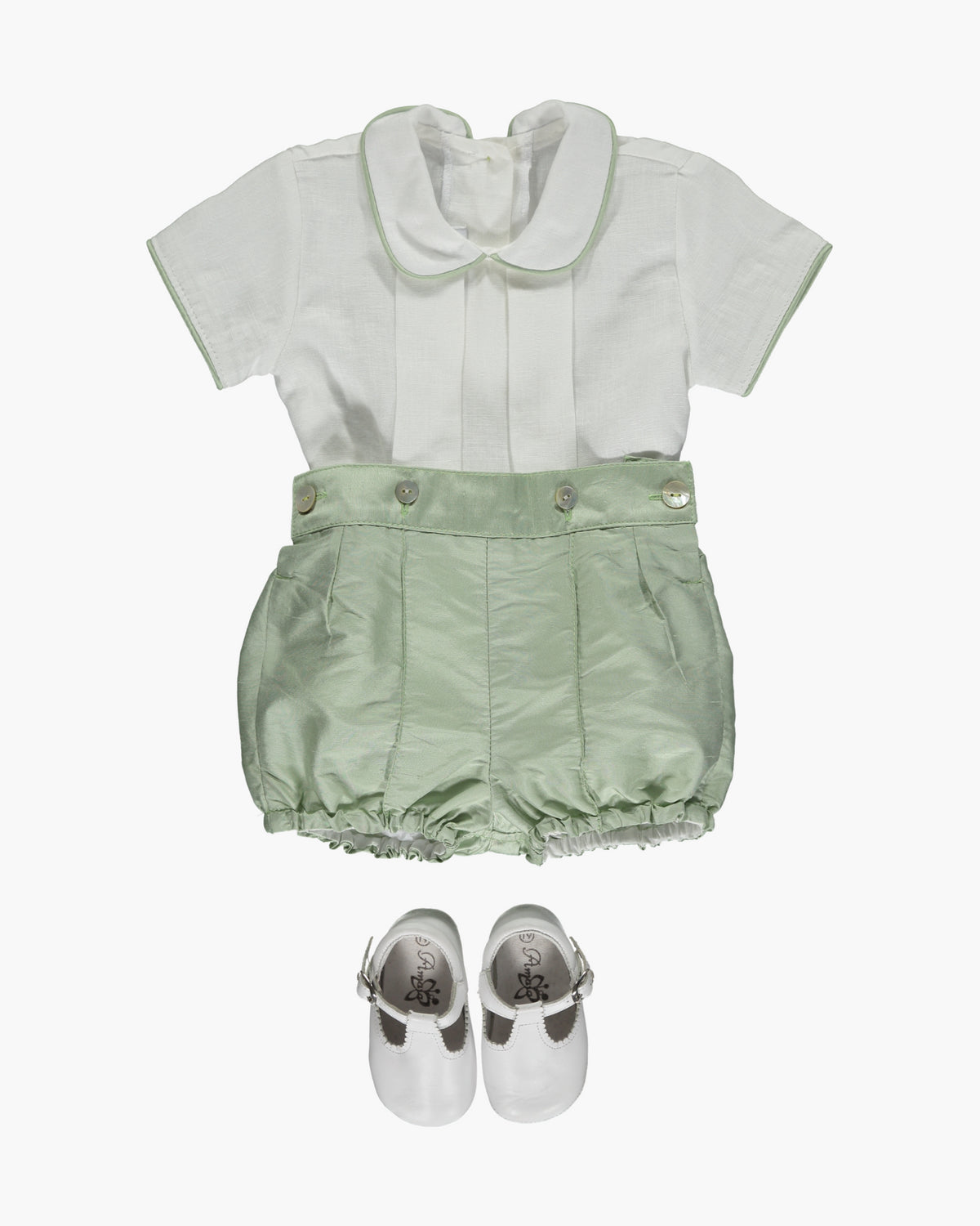 Mint silk baby boy ceremony set - Henry