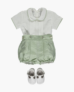 Mint silk baby boy ceremony set - Henry