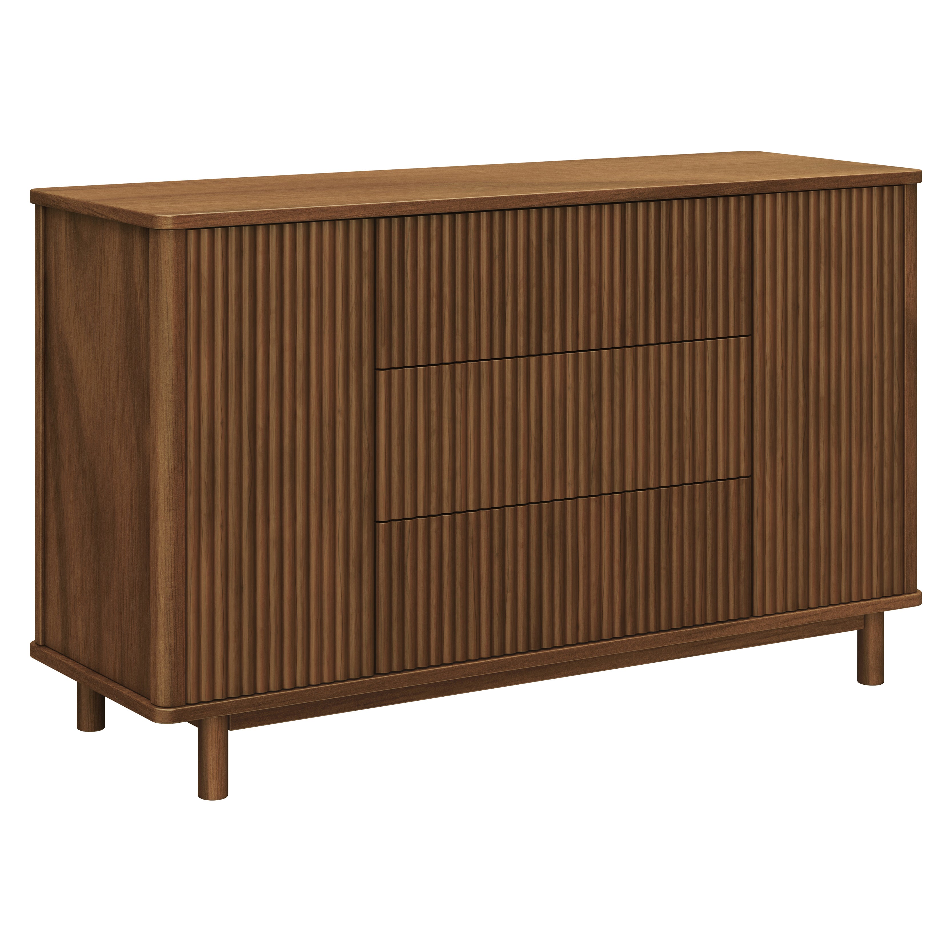 Pogo Tambour Assembled Dresser in Natural Walnut
