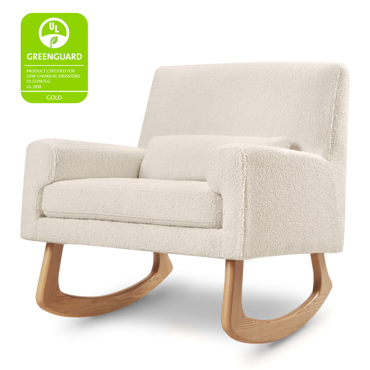 Sleepytime Rocker in Ivory Boucle with Light Legs