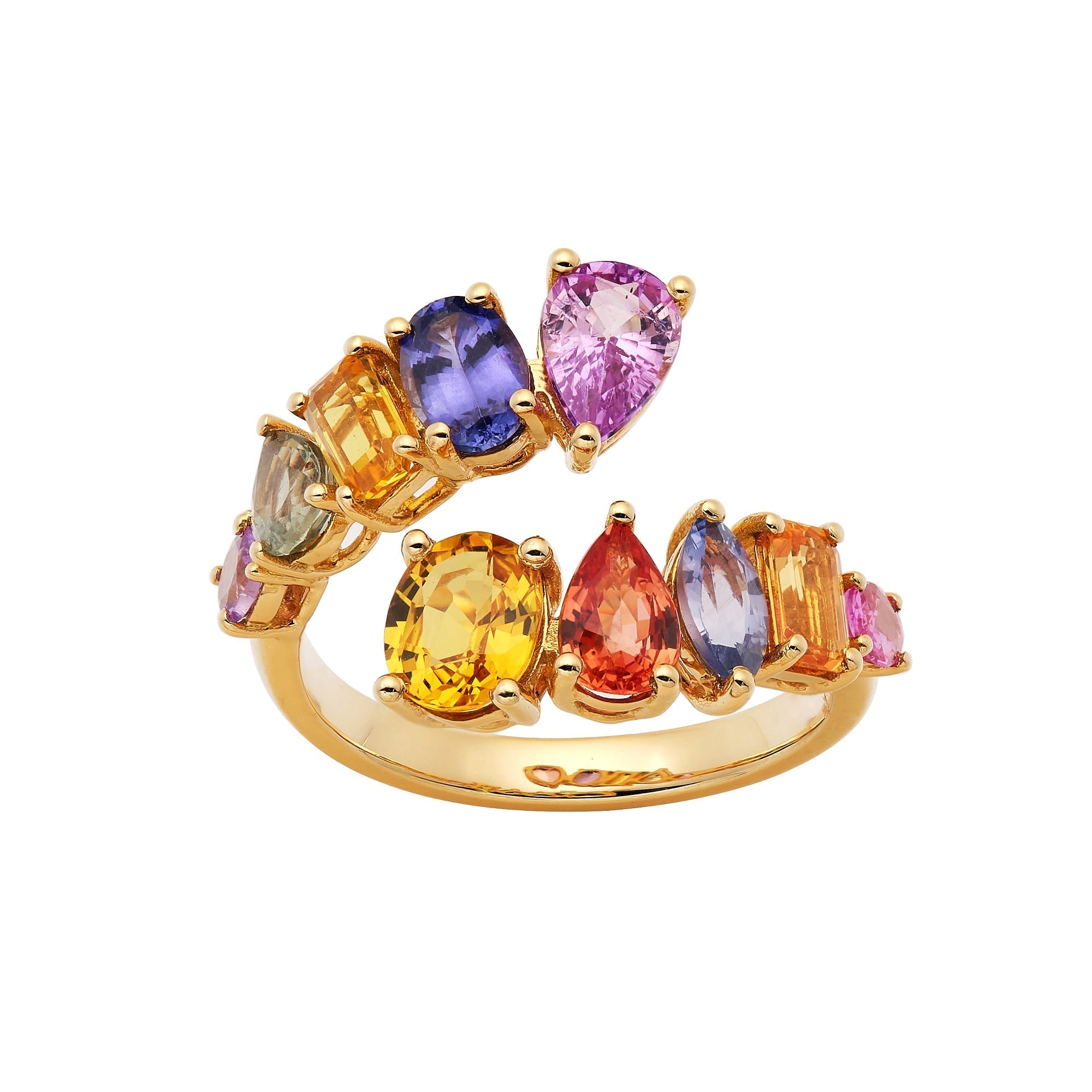 Honeysuckle Wrap Ring in Multi-Colored Sapphire - Jewelry - RUCHI New York