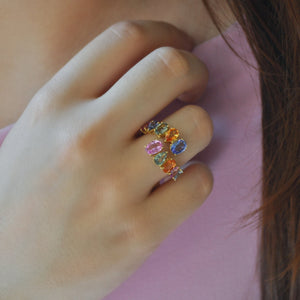 Honeysuckle Wrap Ring in Multi-Colored Sapphire - Jewelry - RUCHI New York