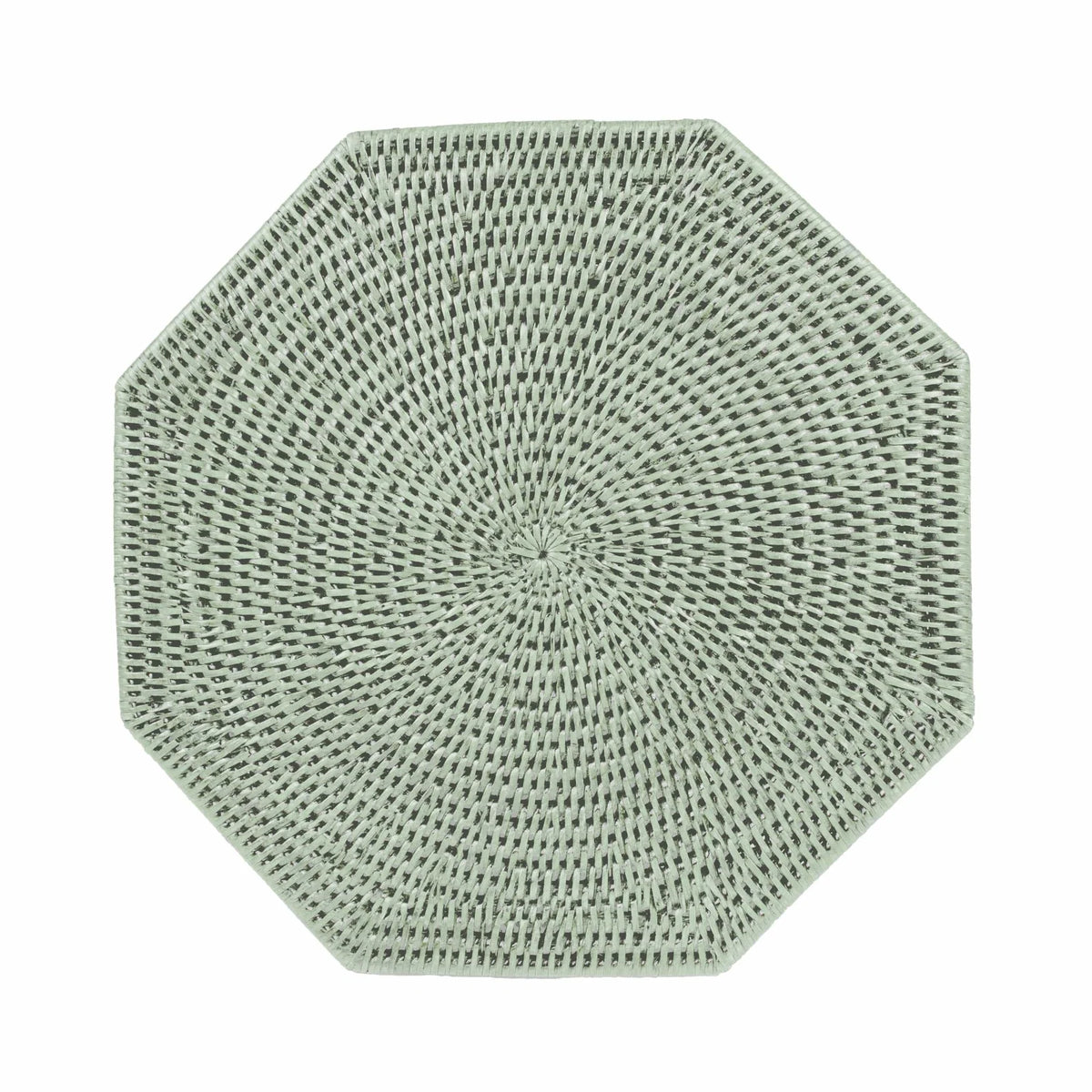 Rattan Octagonal Placemat in Green