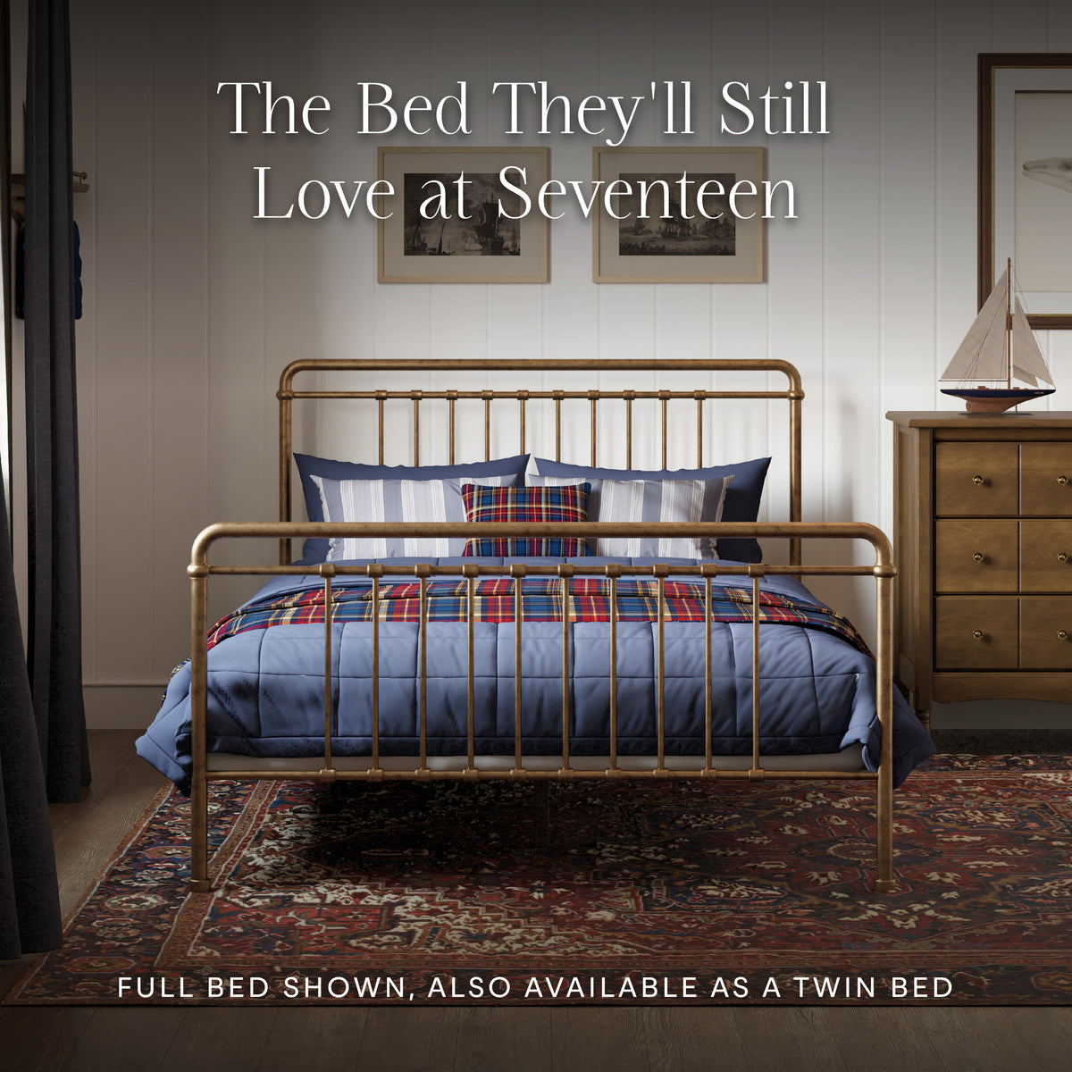 Winston Full Bed in Vintage Gold
