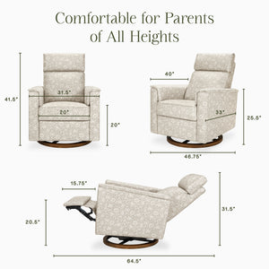 Morris & Co. x Namesake Willa Plus Power Glider Recliner with Power Headrest Mallow in Ash