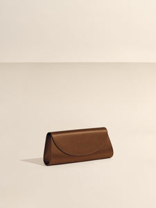 The Opera Clutch in Dark Brown Satin by Hunting Season