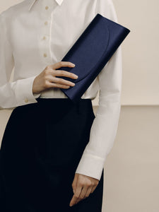 The Opera Clutch in Navy Satin by Hunting Season
