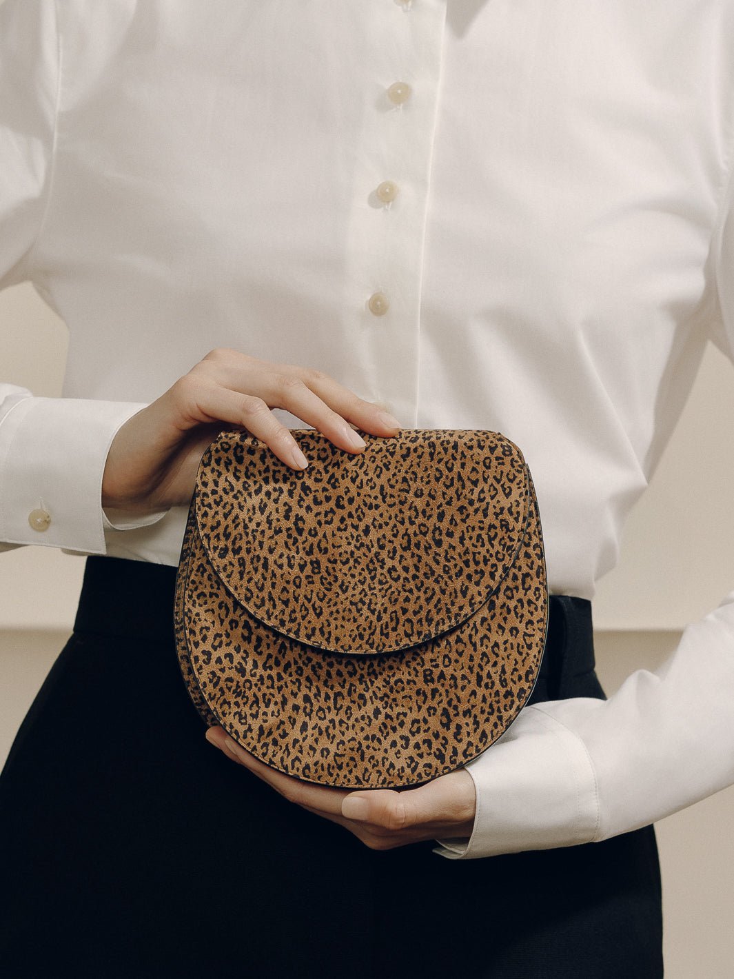 The Small Saddle in Suede in Animal Print by Hunting Season