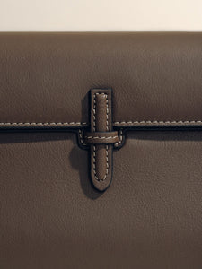The Small Soft Clutch in Dark Brown Nappa by Hunting Season