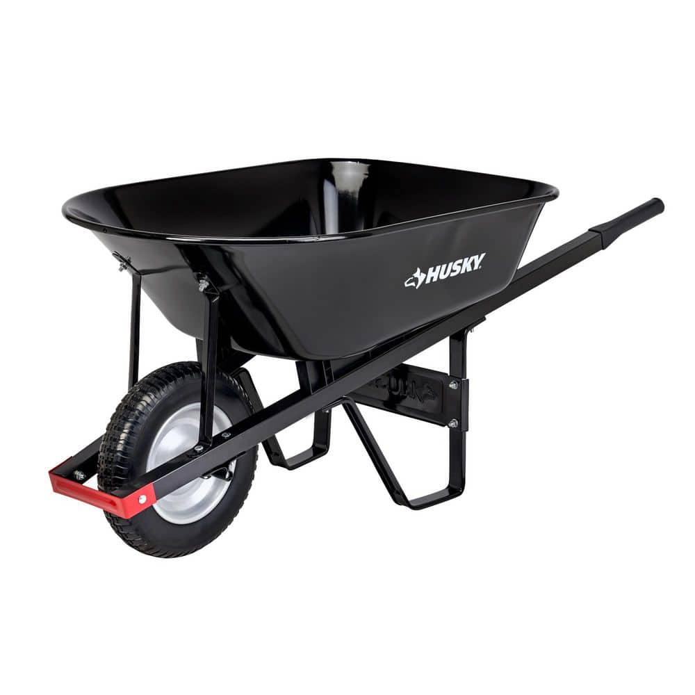 6 cu. ft. Steel Wheelbarrow with 8 in. Flat-Free Tires