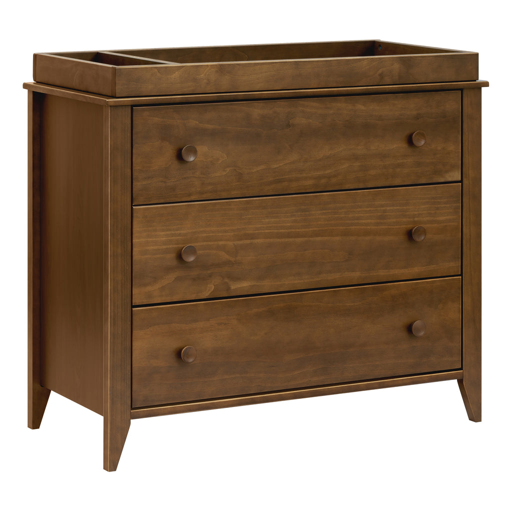 Sprout 3-Drawer Compact Changer Dresser with Removable Changing Tray (42") in Natural Walnut