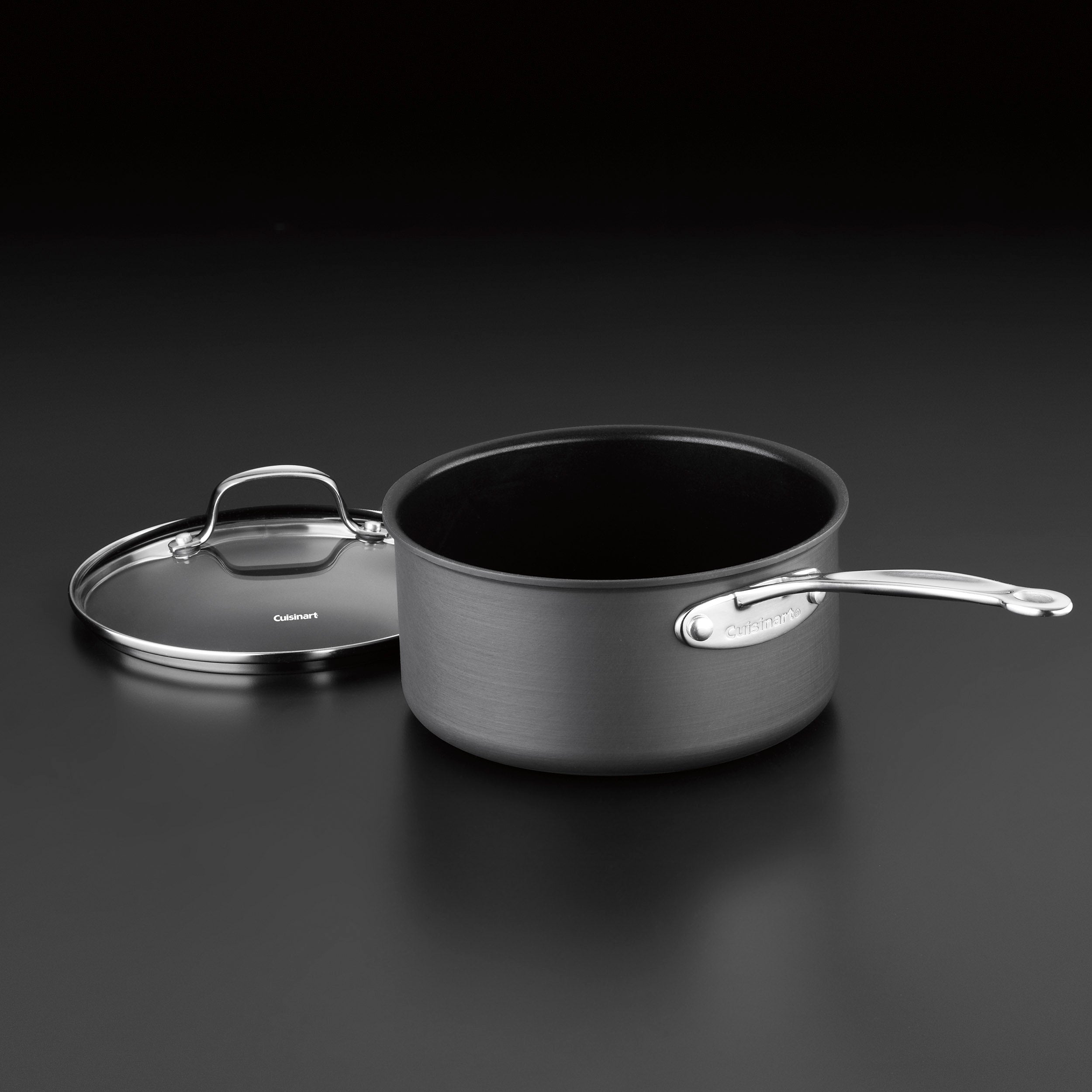 Chef's Classic® Non-Stick Hard Anodized 2 Quart Saucepan in Black