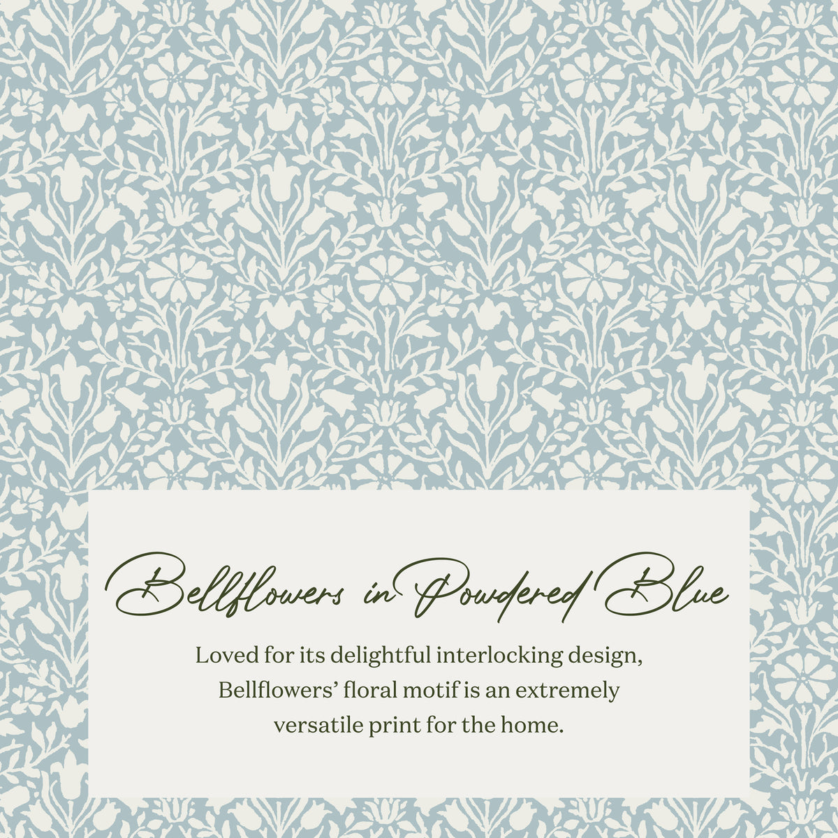 Morris & Co. x Namesake Crawford Gliding Ottoman Bellflowers in Powdered Blue