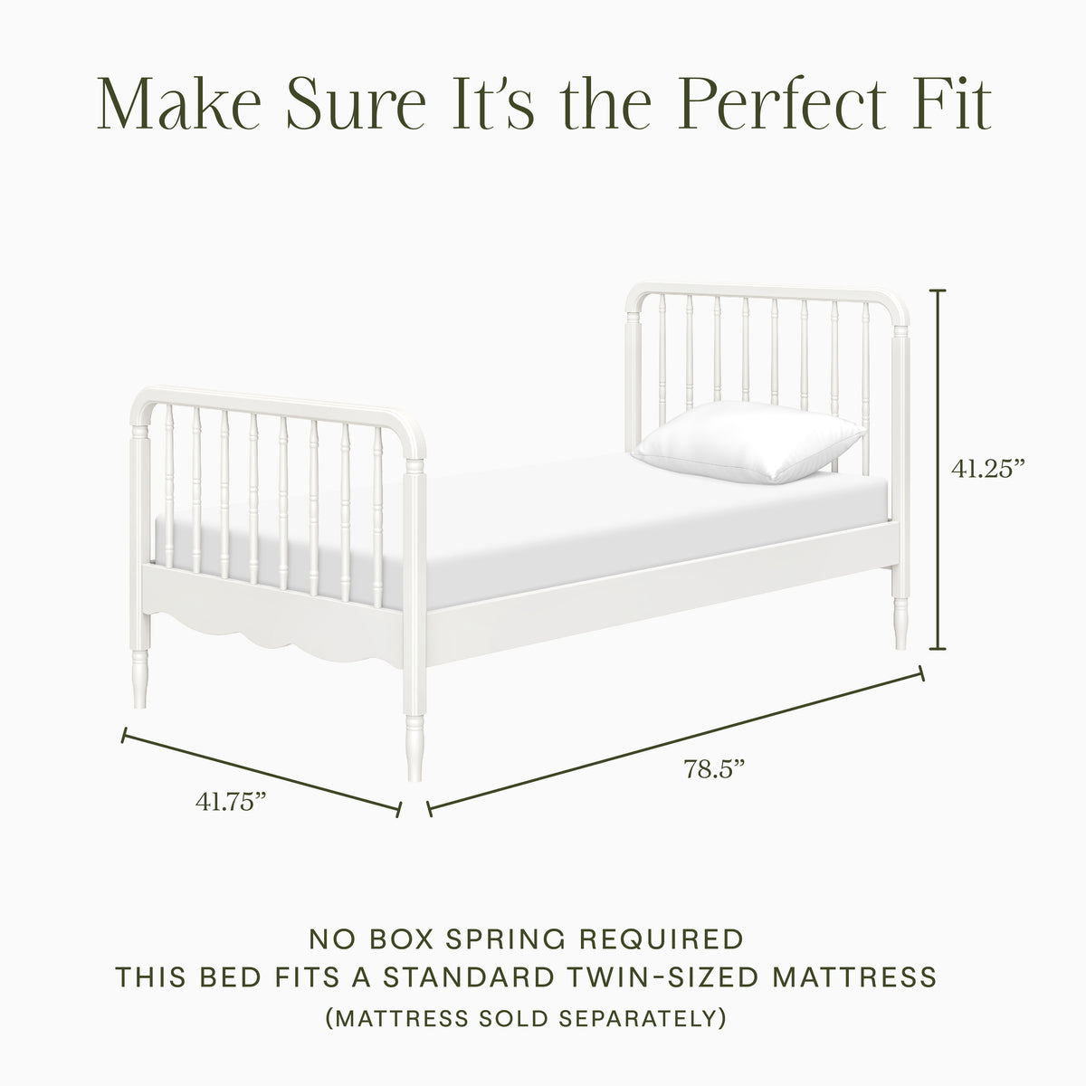 Liberty Spindle Twin Bed in Warm White