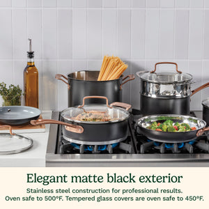 11-Piece Matte Black Elegance Set in Black