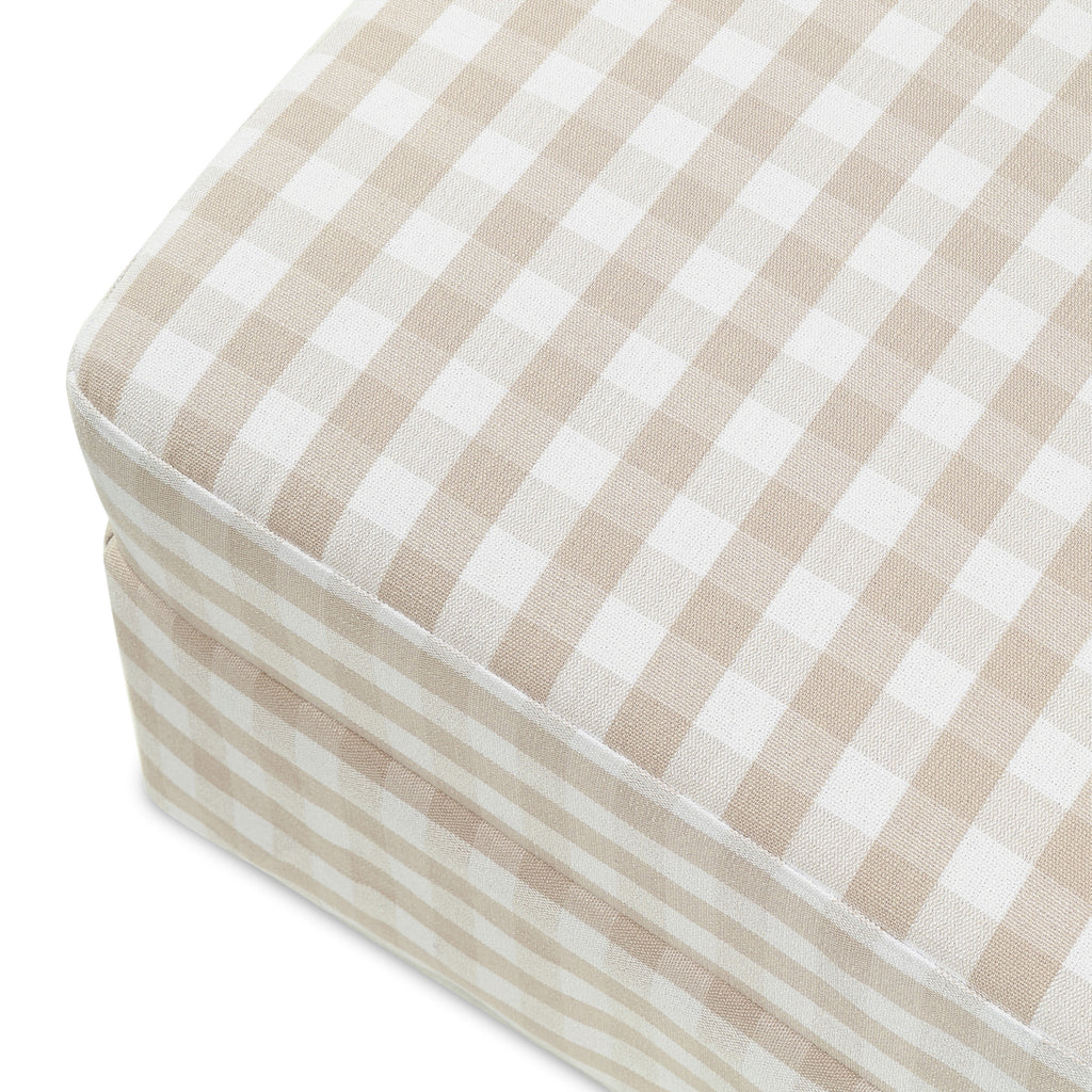 Crawford Gliding Ottoman in Tan Gingham