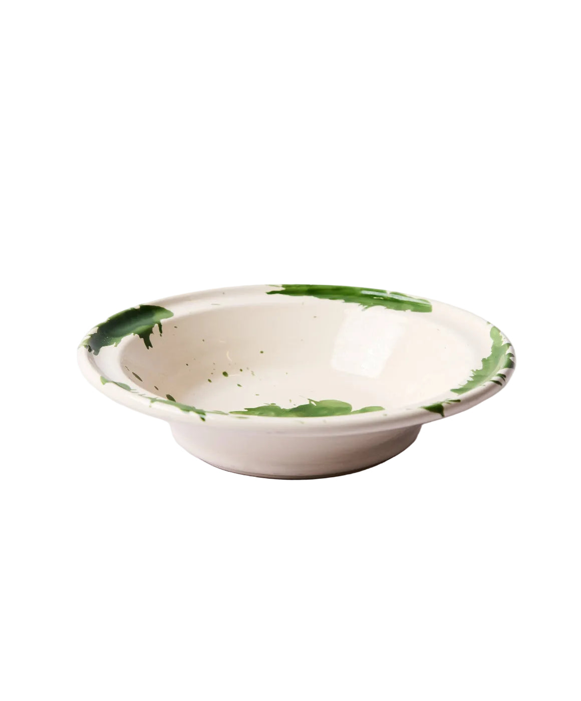 Montegranaro Green & White Large Splatterware Serving Dish