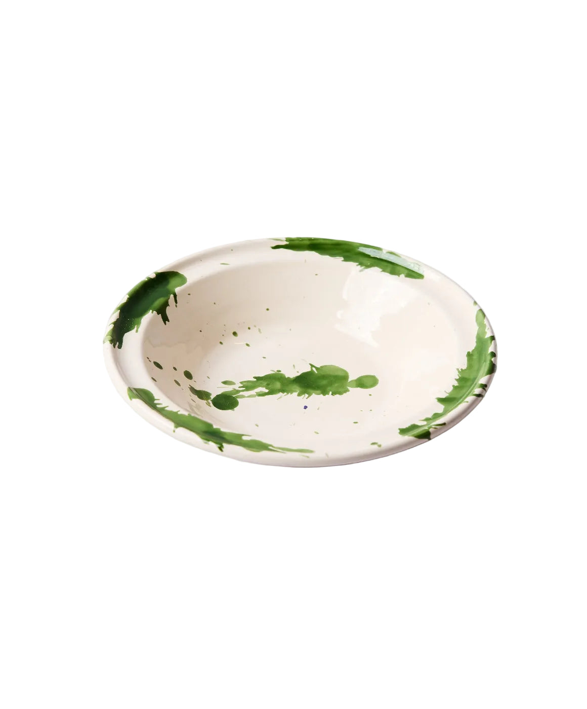Montegranaro Green & White Extra Large Splatterware Serving Dish