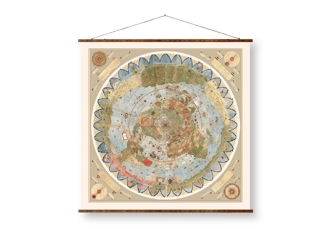 1587 Urbano Monte Planisphere Map (43x44in)