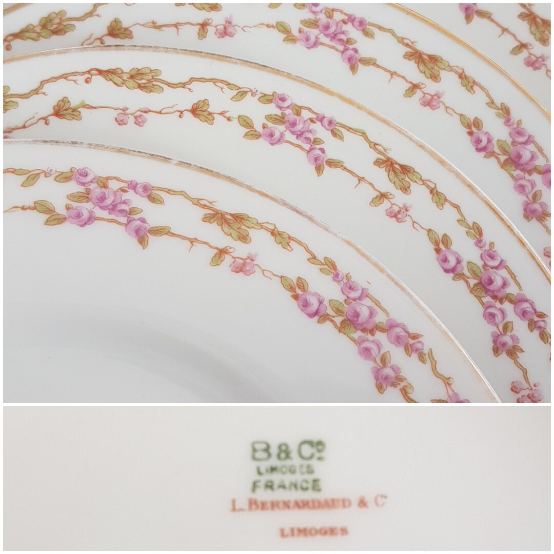 Bernardaud Limoges, Dessert Plates, 7.25 Inch, Set of 4