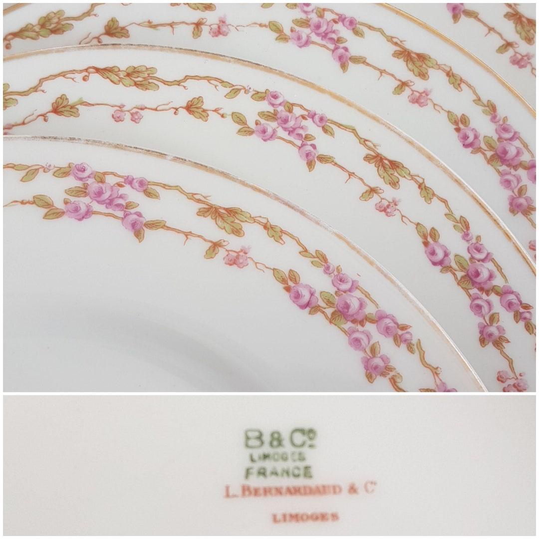 Bernardaud Limoges, Dessert Plates, 7.25 Inch, Set of 4