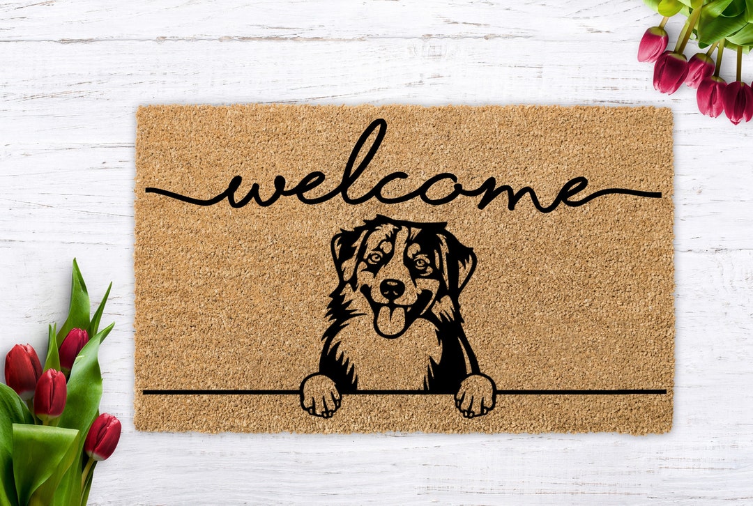 Custom Monty Swiss Mountain Dog Welcome Mat