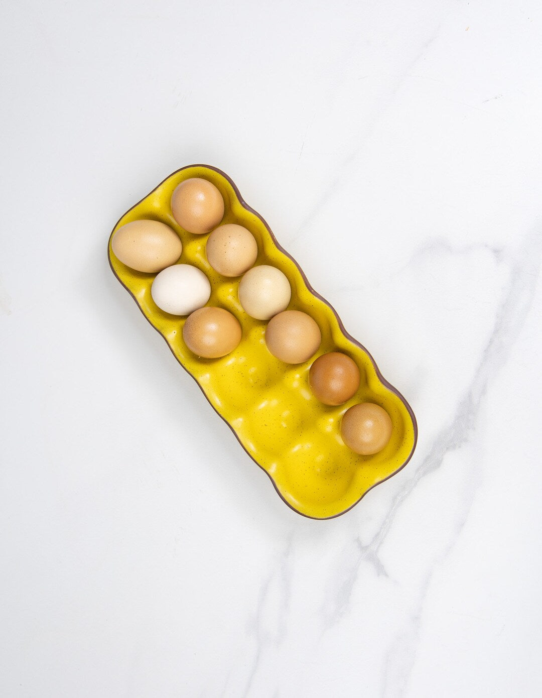 Ceramic Egg Crate-Egg Holder-Handmade Stoneware Tray-Jefferson Street Ceramics-Made in USA Egg Carton-Farmhouse -Color Yellowstone