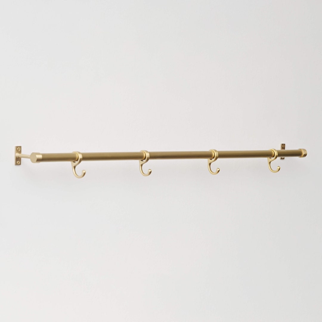 Brushed Satin Brass Coffee Mug Rail