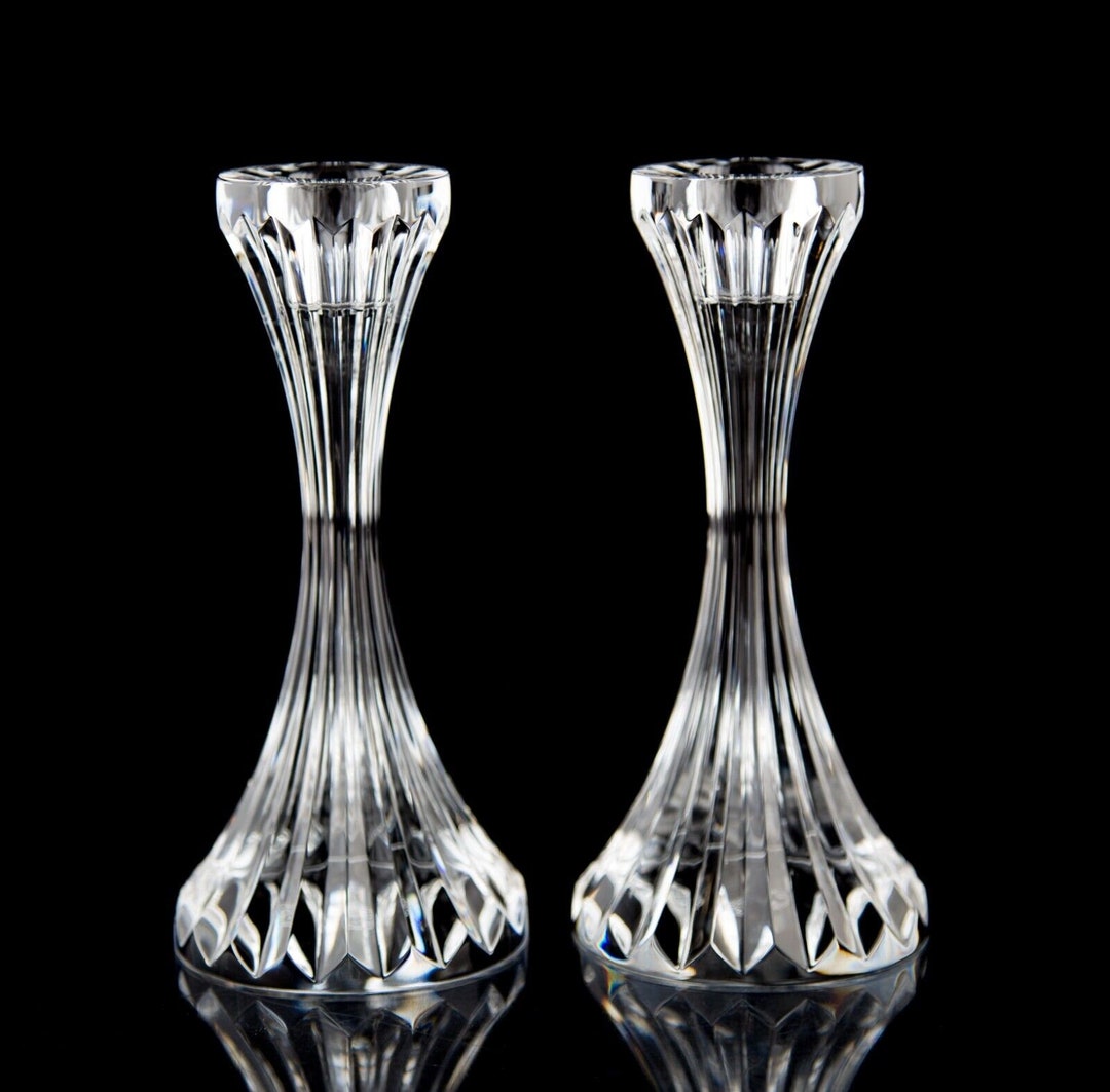 Baccarat Massena Candlesticks Set of 2, Vintage Crystal