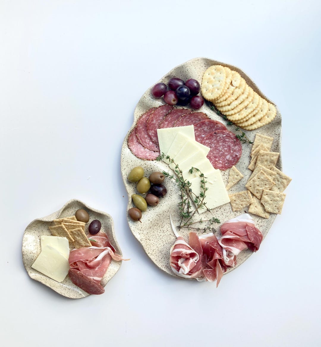 Ceramic Wavy Tapas Platter, Large