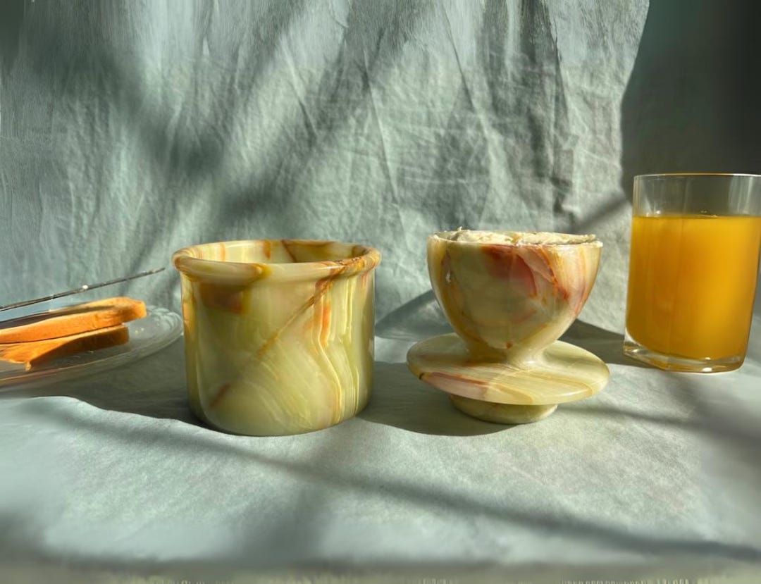 Butter Dish with Lid - French Inspired Butter Crock, Marble Butter Keeper, Handmade Butter Crock with Lid | Unique Christmas Gift for Her