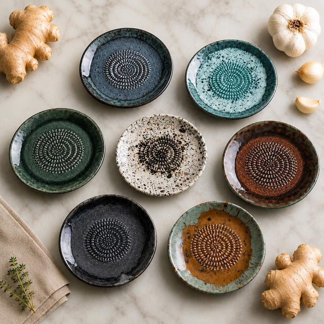 Ceramic Garlic Grater Plate, Handmade Ginger Grater Dish, 5" Ceramic Garlic Grater, Cheese & Chocolate Grater Plate, Kitchen Prep Dish