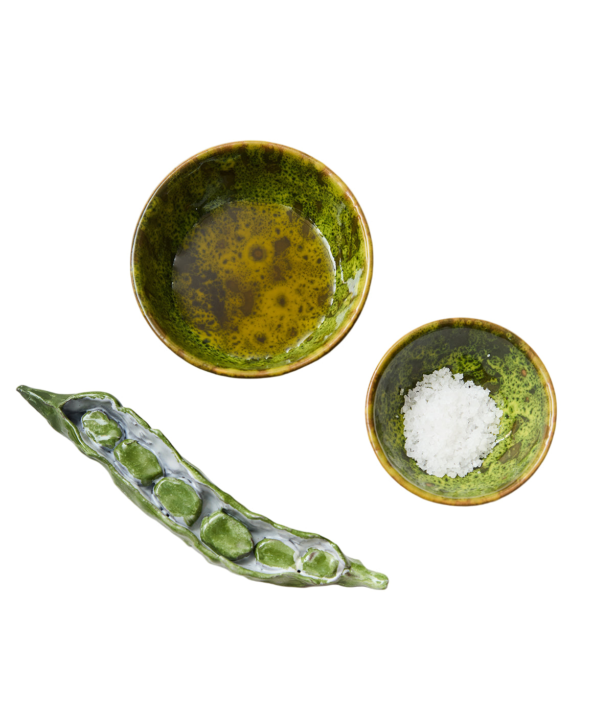 Moss Terracotta Oil & Salt Dish Set