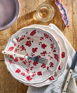 Flora Side Plate in Burgundy