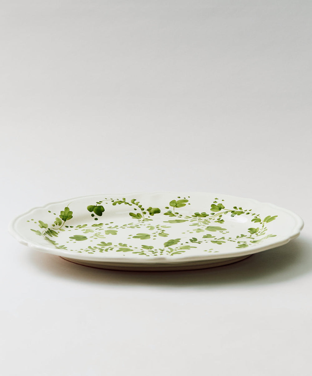Flora Large Oval Platter in Ivy