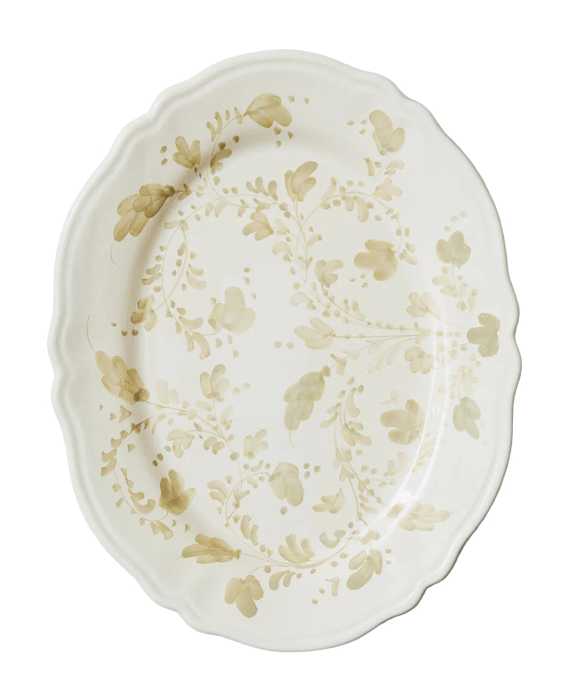 Flora Large Oval Platter in Ecru