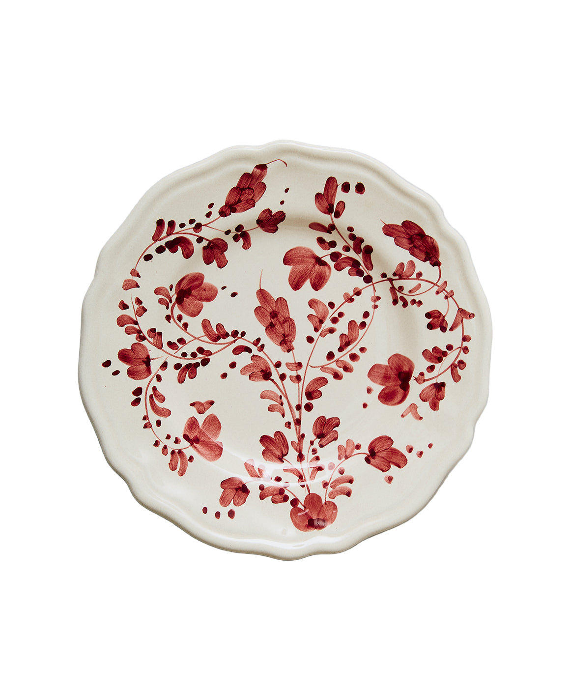 Flora Side Plate in Burgundy