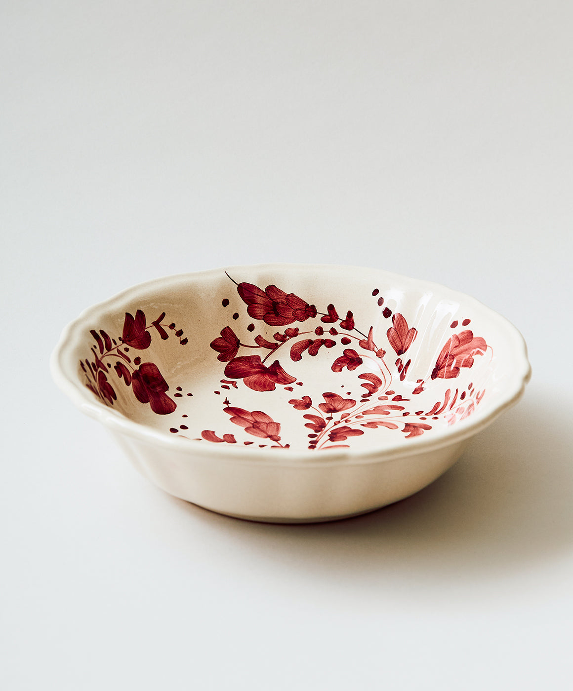Flora Extra Large Serving Bowl in Burgundy