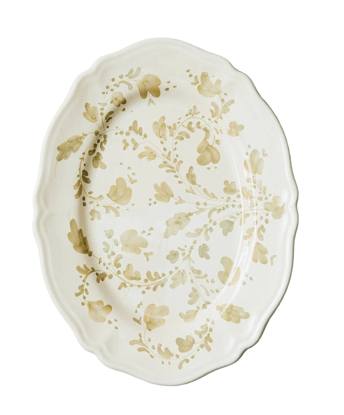 Flora Small Oval Platter in Ecru