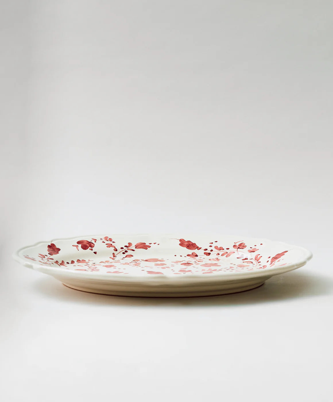Flora Small Oval Platter in Burgundy