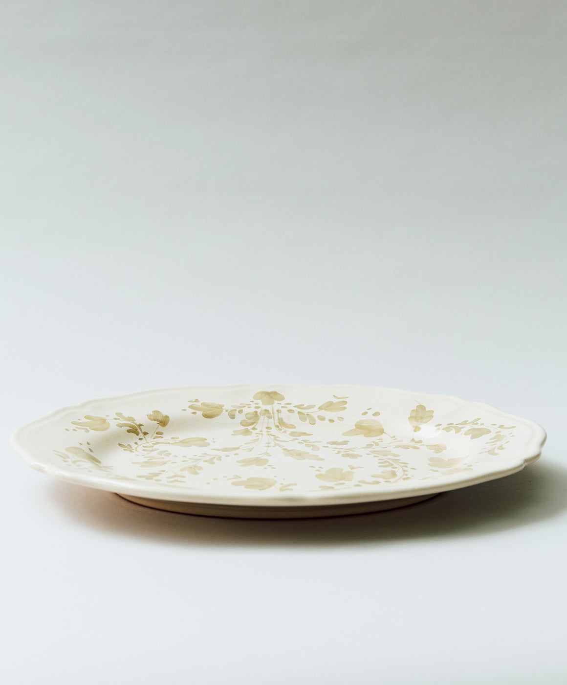 Flora Small Oval Platter in Ecru