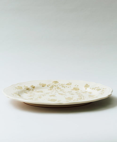 Il Buco Vita Flora Small Oval Platter in Ecru