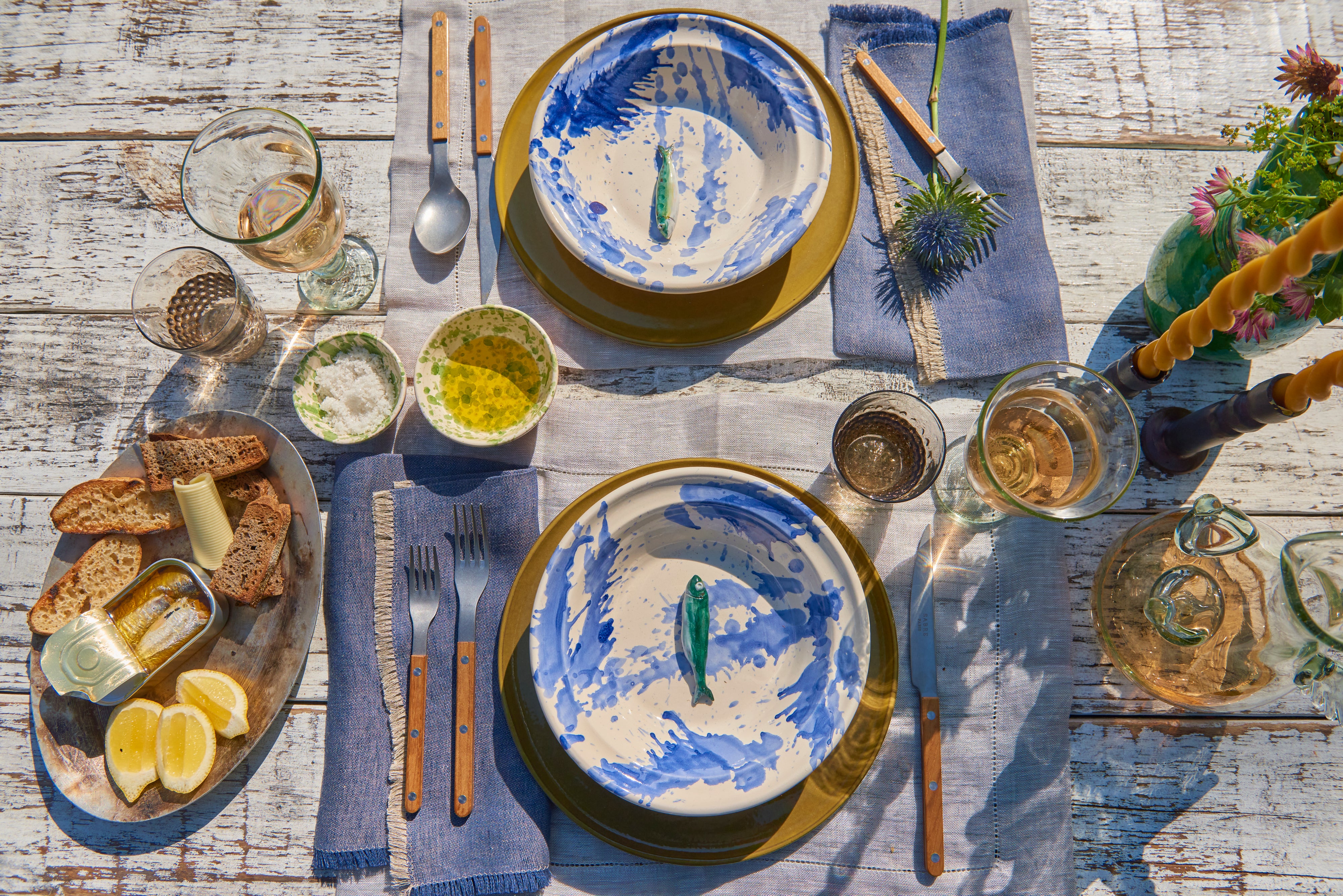 Montegranaro Blue & White Splatterware Dinner Plate