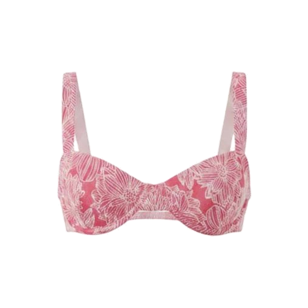The Dorset Bikini Top in Garden Jacquard Peachy