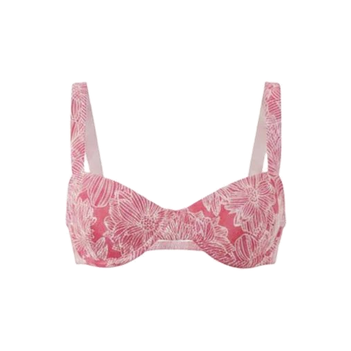 The Dorset Bikini Top in Garden Jacquard Peachy
