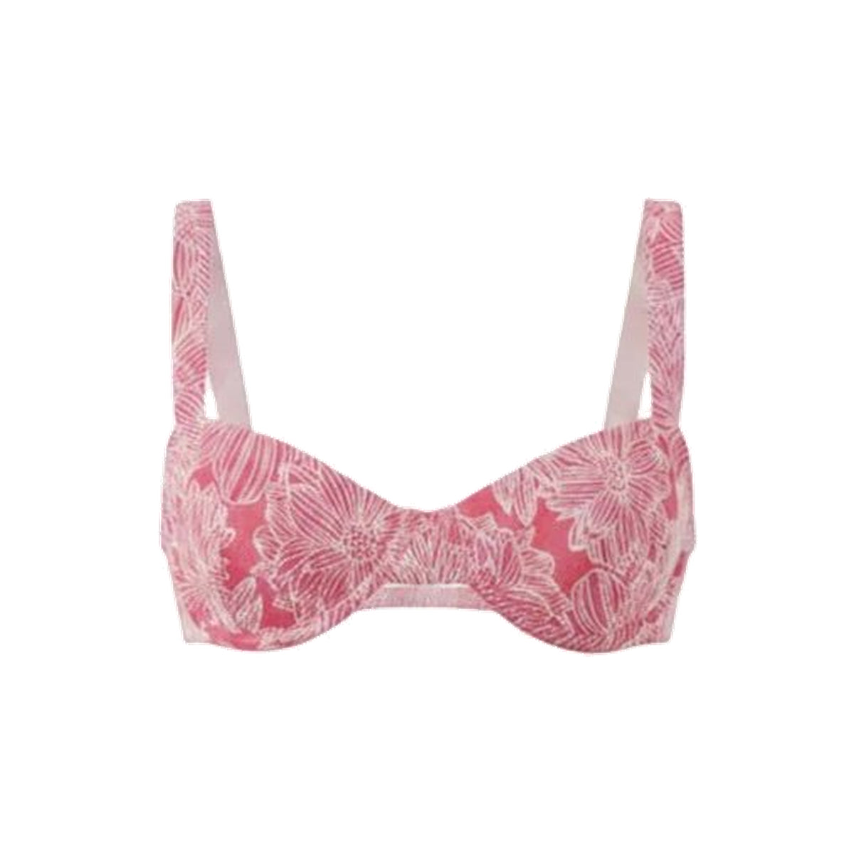 The Dorset Bikini Top in Garden Jacquard Peachy