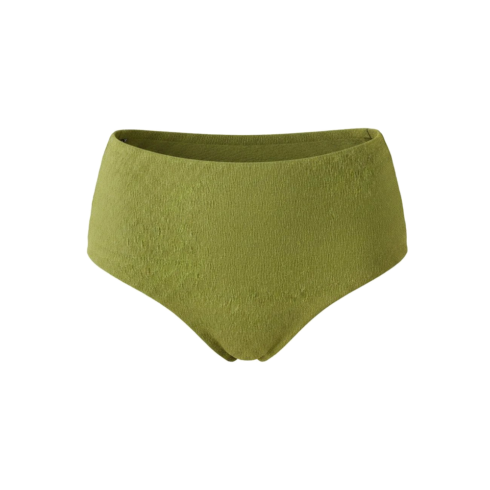 The High Waist Bikini Bottom in Shimmer Cactus