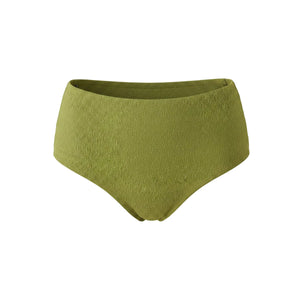 The High Waist Bikini Bottom in Shimmer Cactus